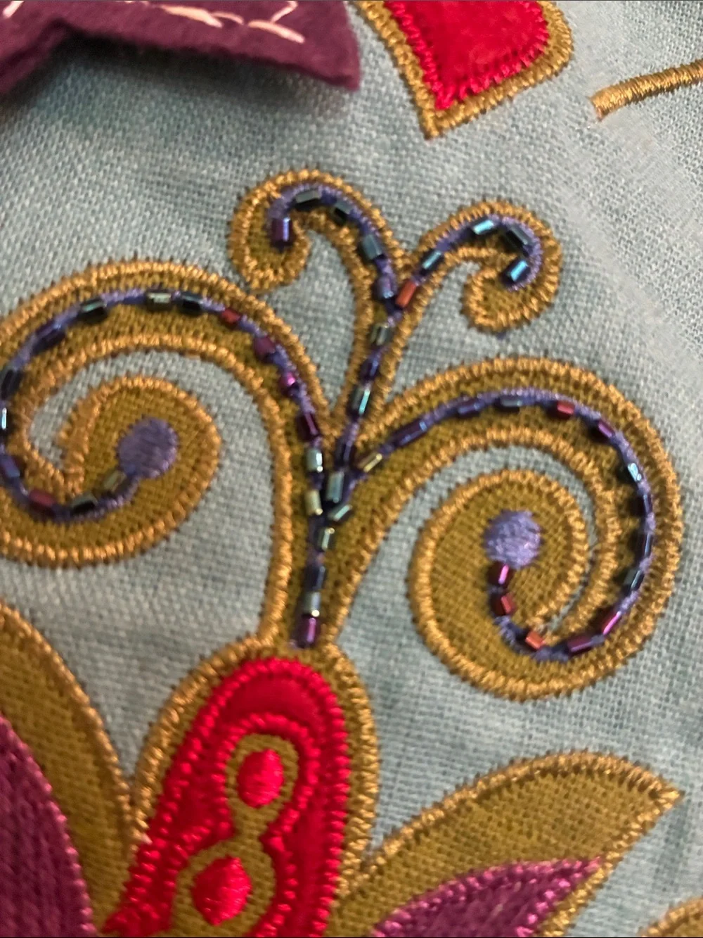 Beaded-Embroidered Sticking